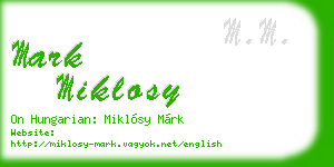 mark miklosy business card